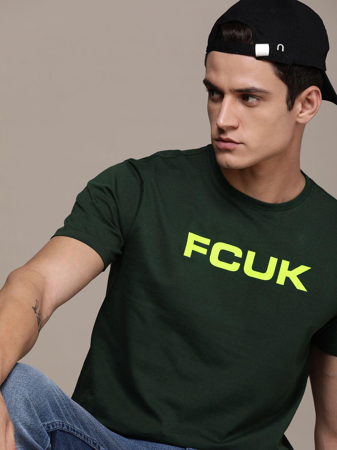 fcuk brand logo printed pure cotton t-shirt