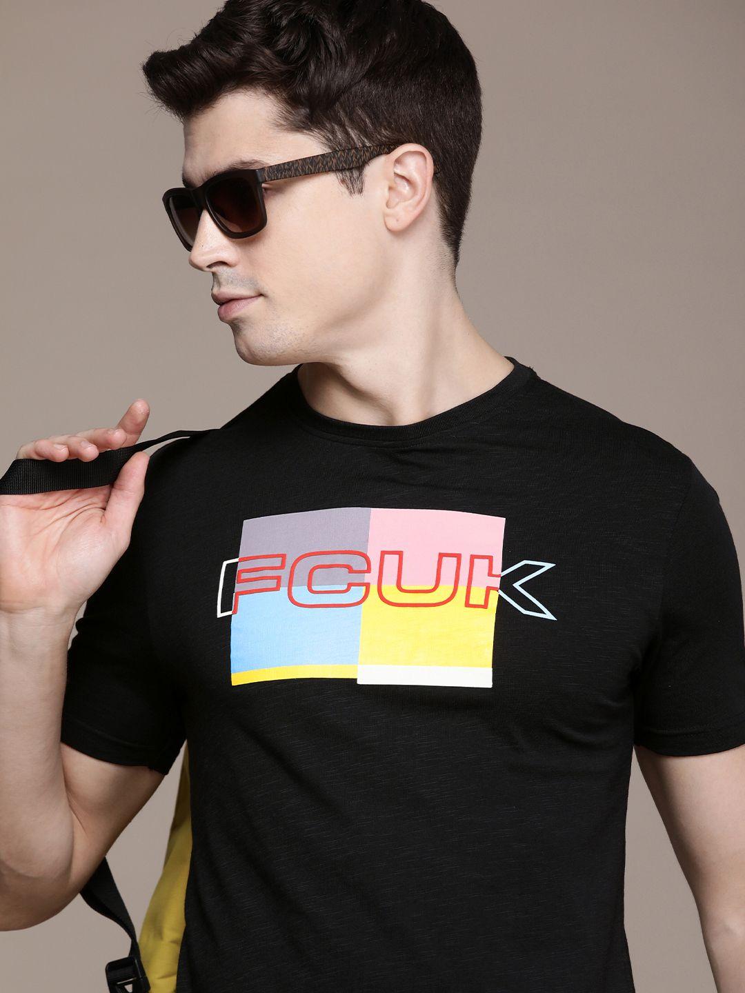 fcuk brand logo printed pure cotton t-shirt