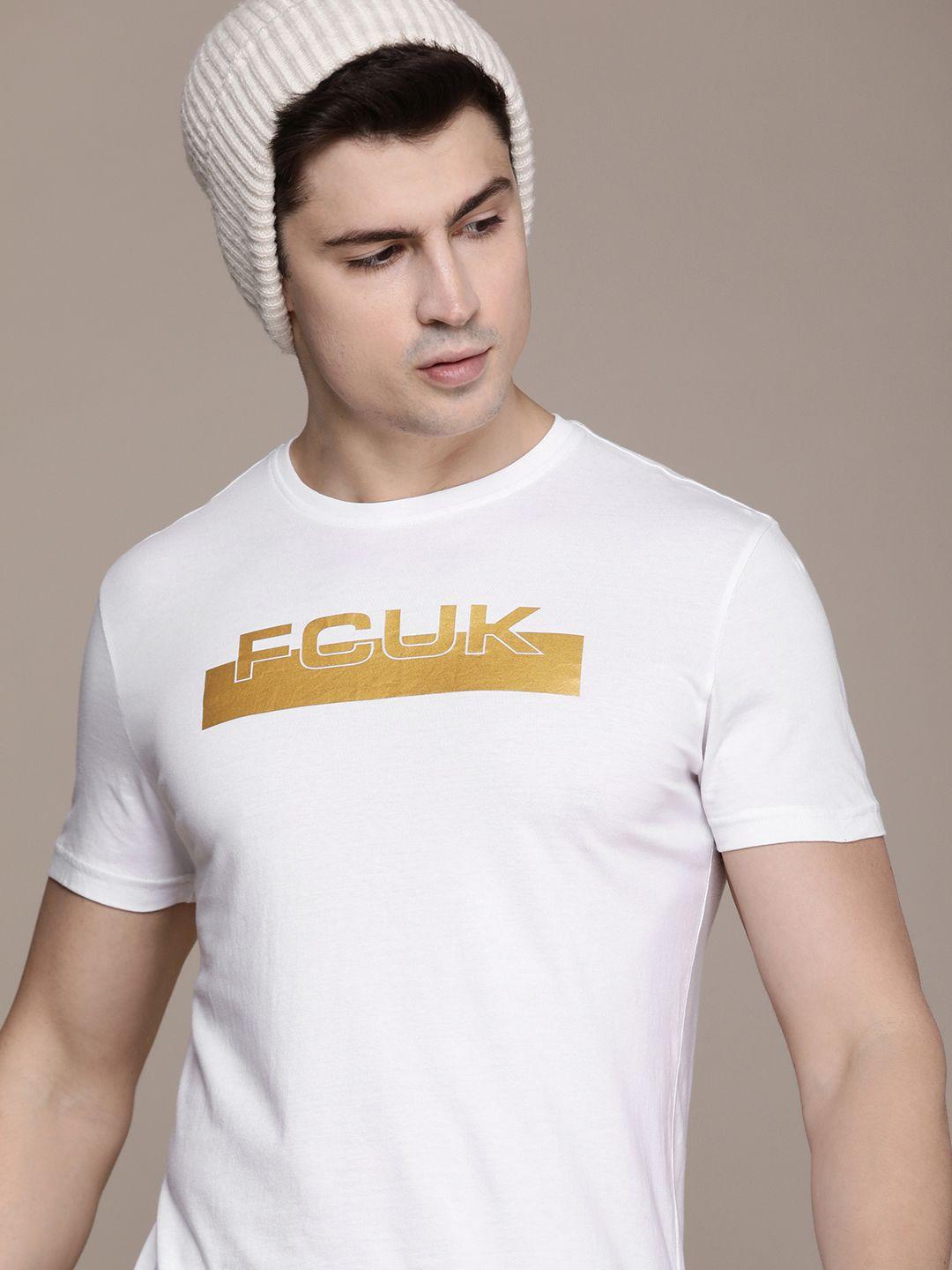 fcuk brand logo printed pure cotton t-shirt