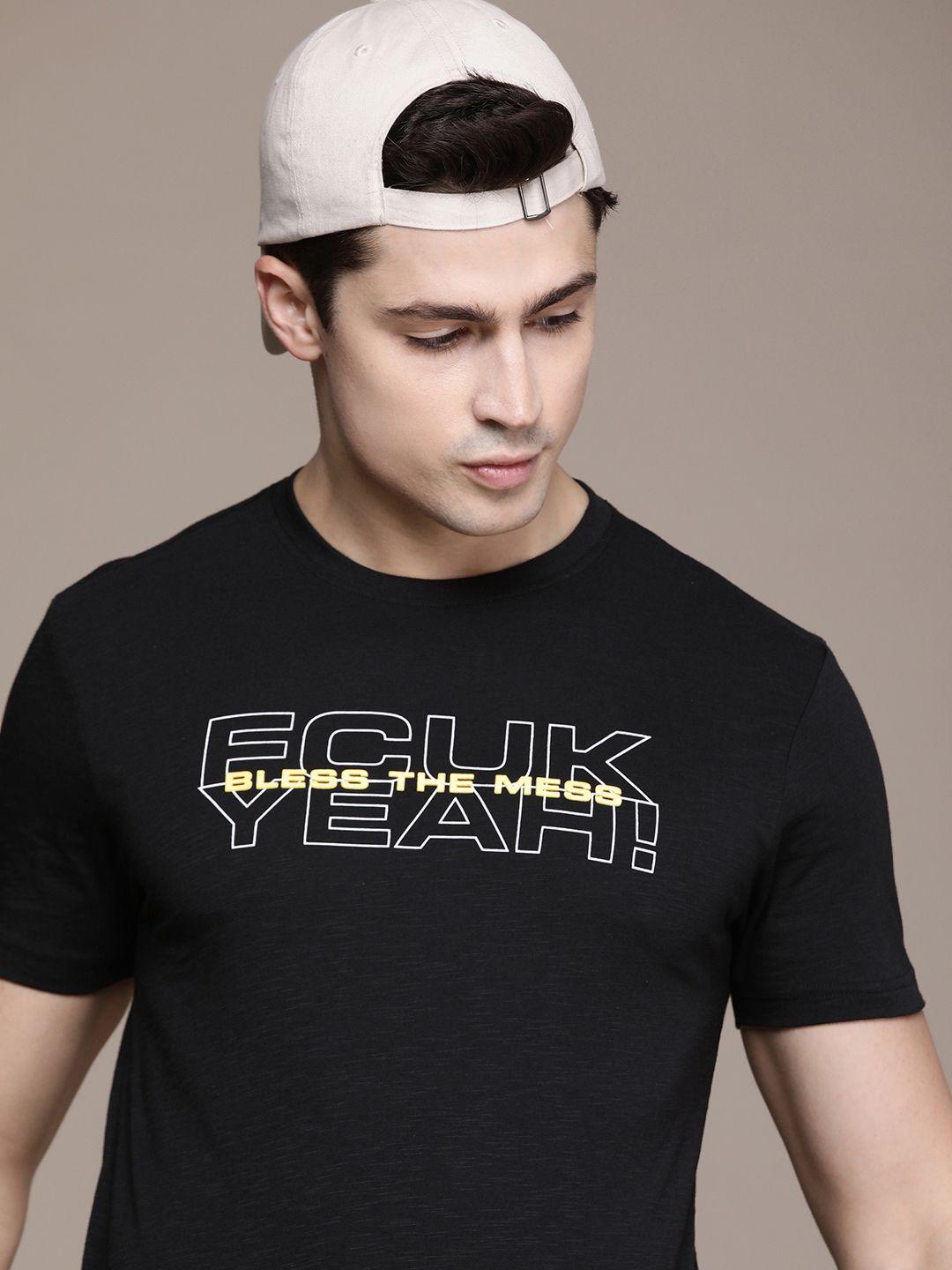 fcuk brand logo printed pure cotton t-shirt