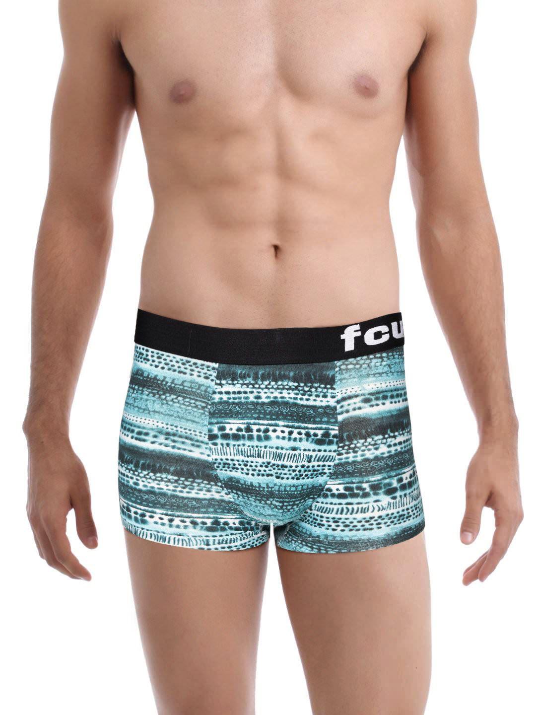 fcuk green & off-white printed trunks m2aai