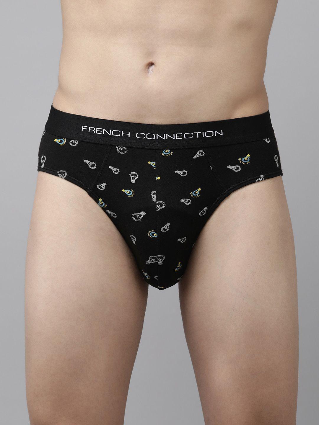 fcuk men black abstract printed hipster brief m1aar