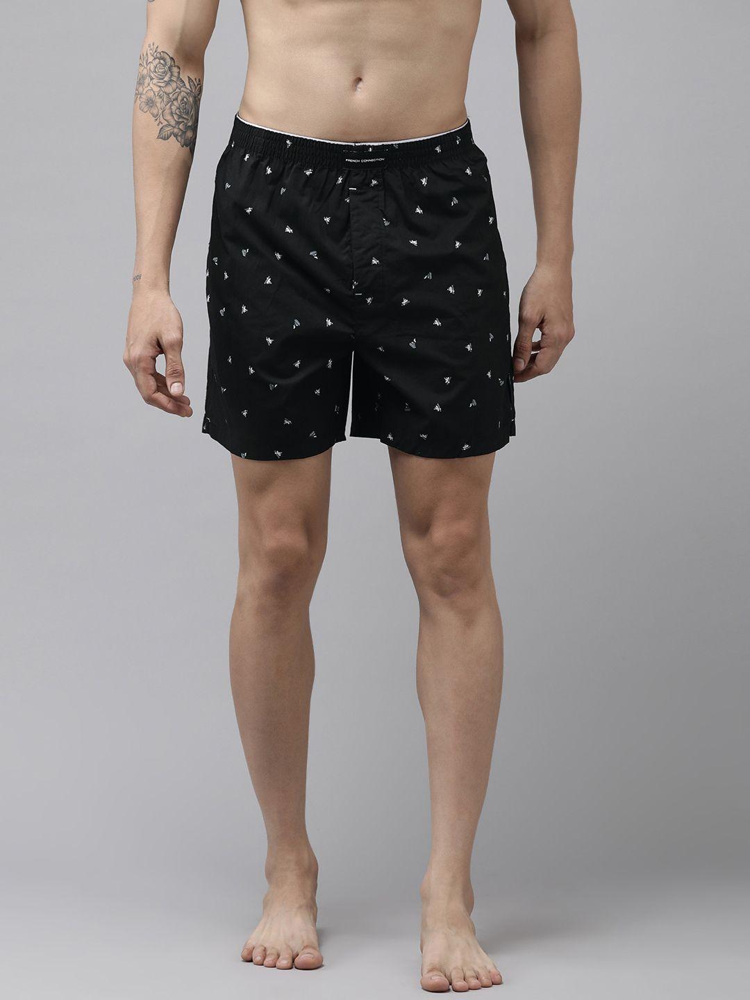 fcuk men black printed pure cotton boxers m3abo