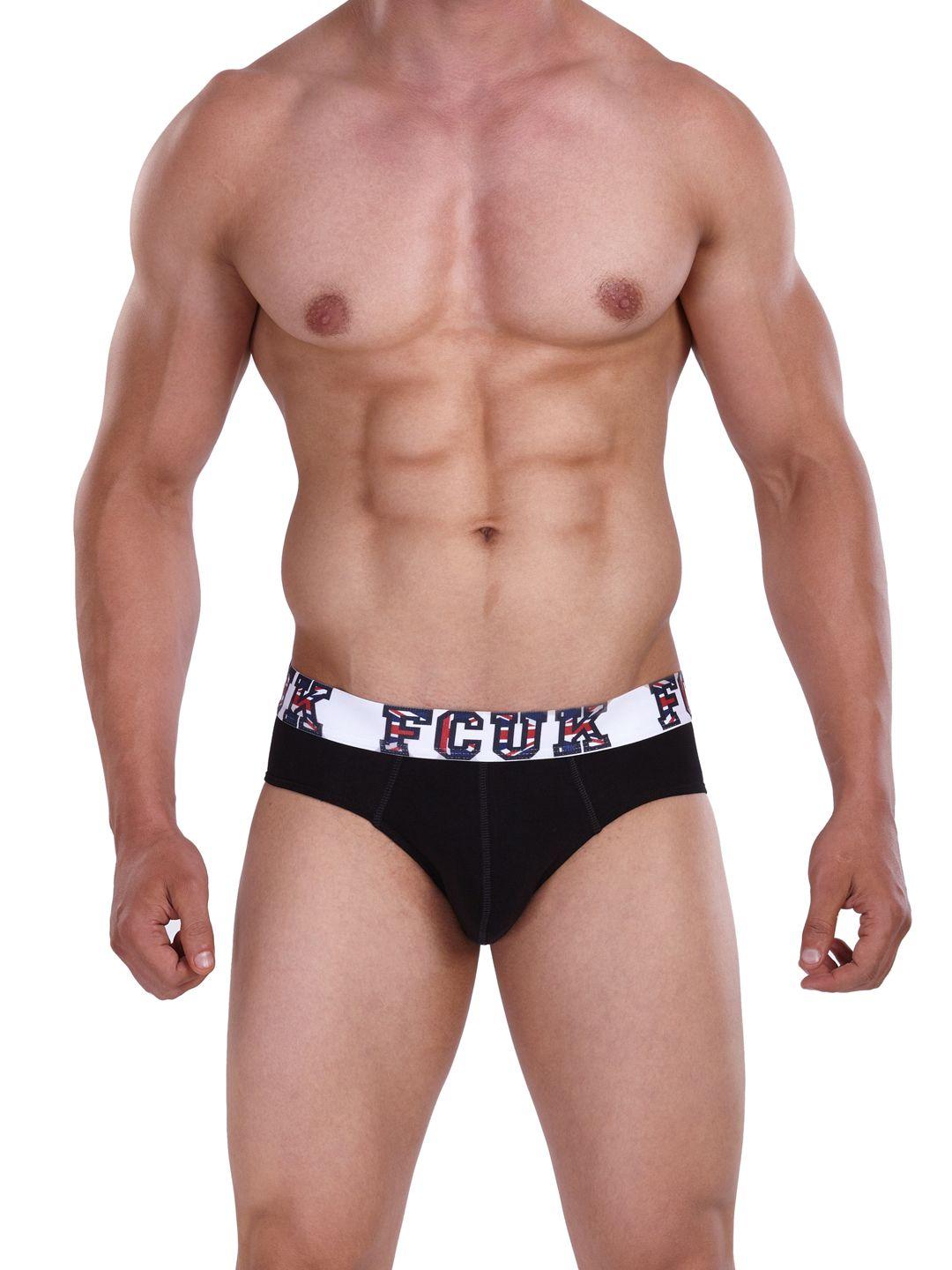 fcuk men black solid briefs cbr07