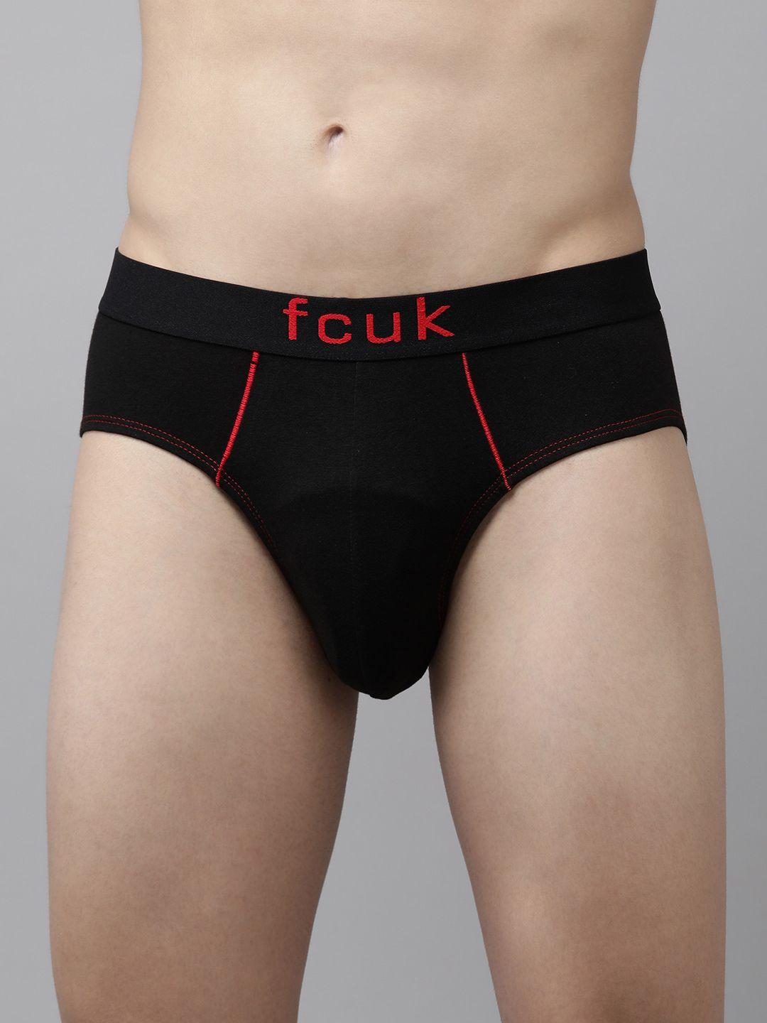 fcuk men black solid hipster brief cbr19