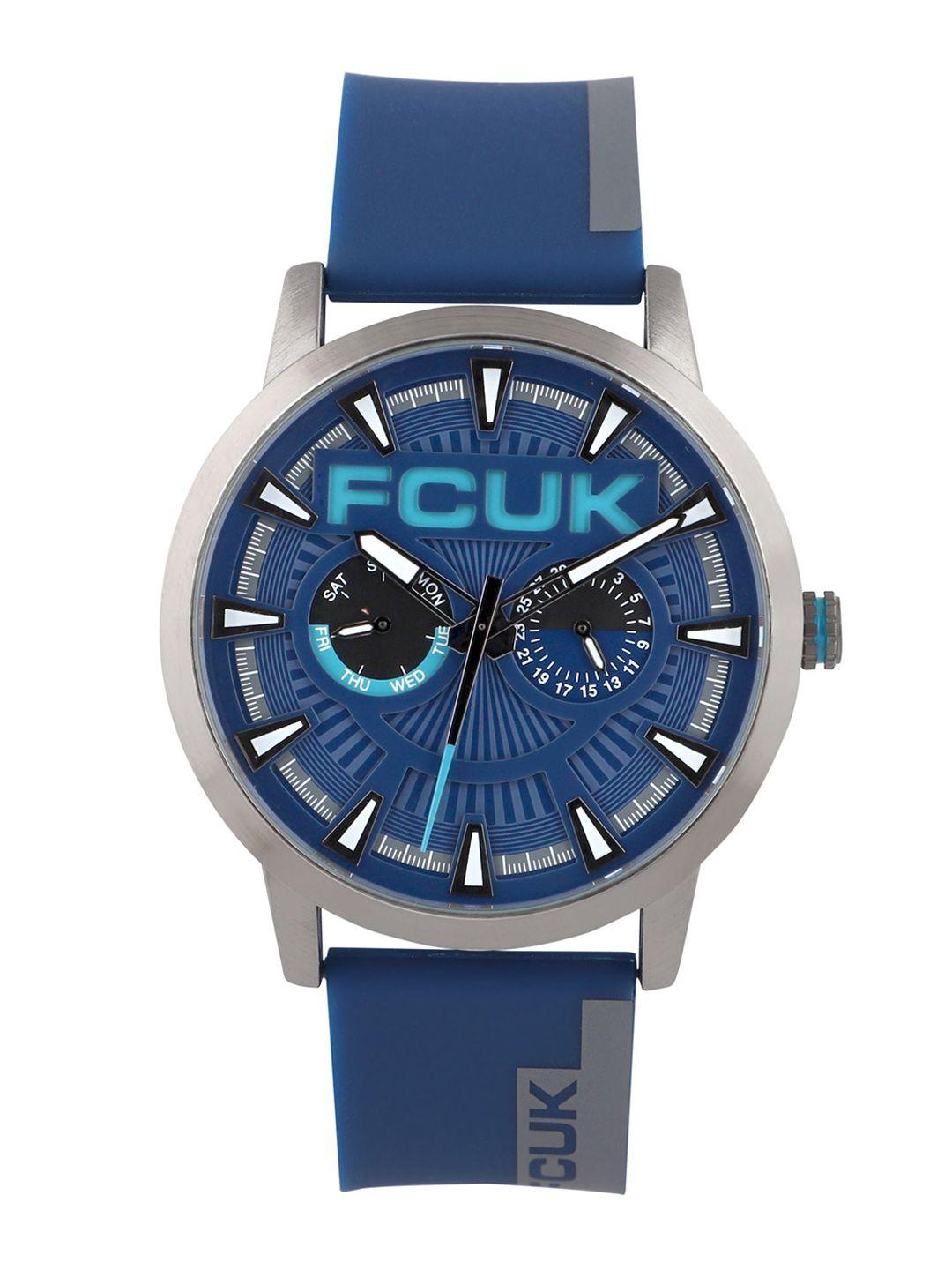 fcuk men blue analogue watch fk0007a