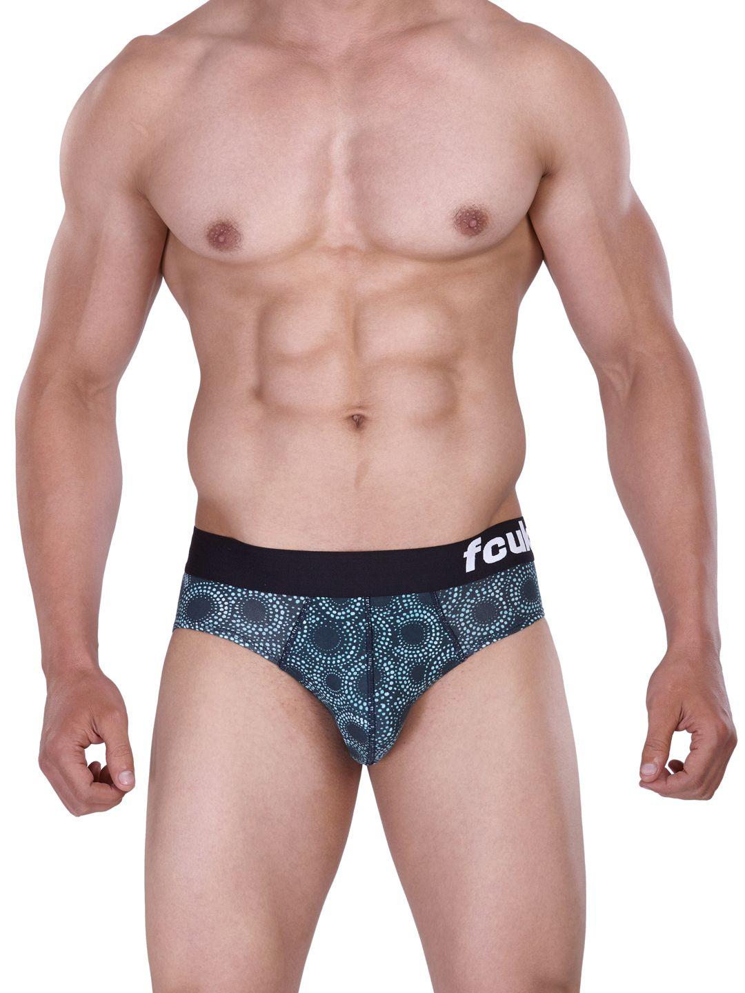 fcuk men blue printed fashion hip briefs m1aab