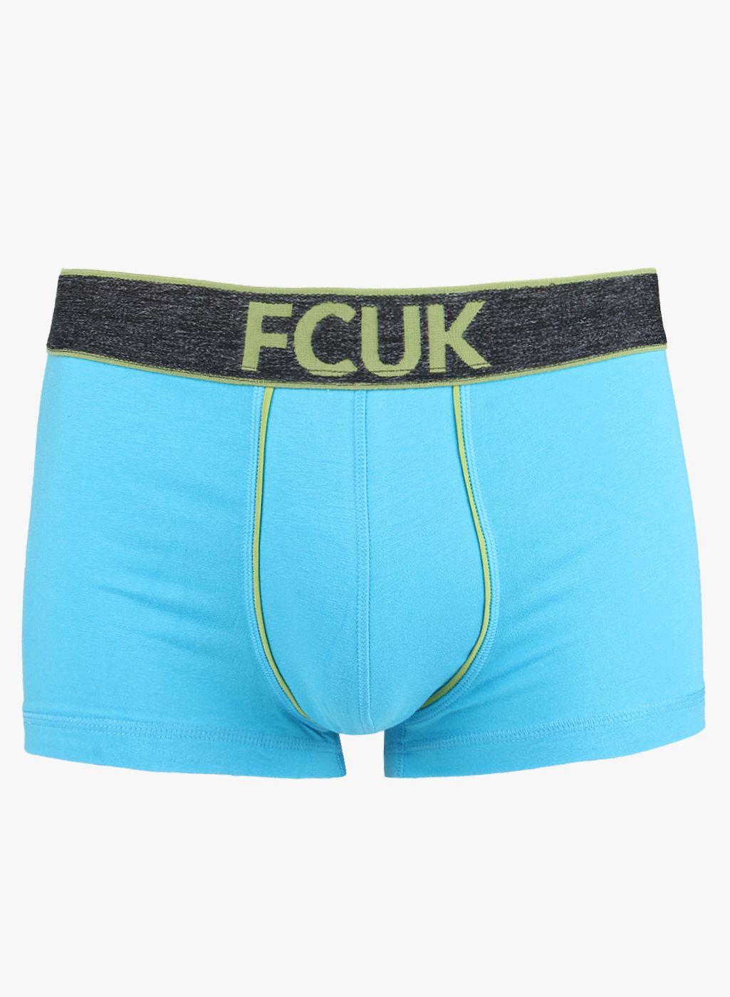 fcuk men blue solid trunks ctr21