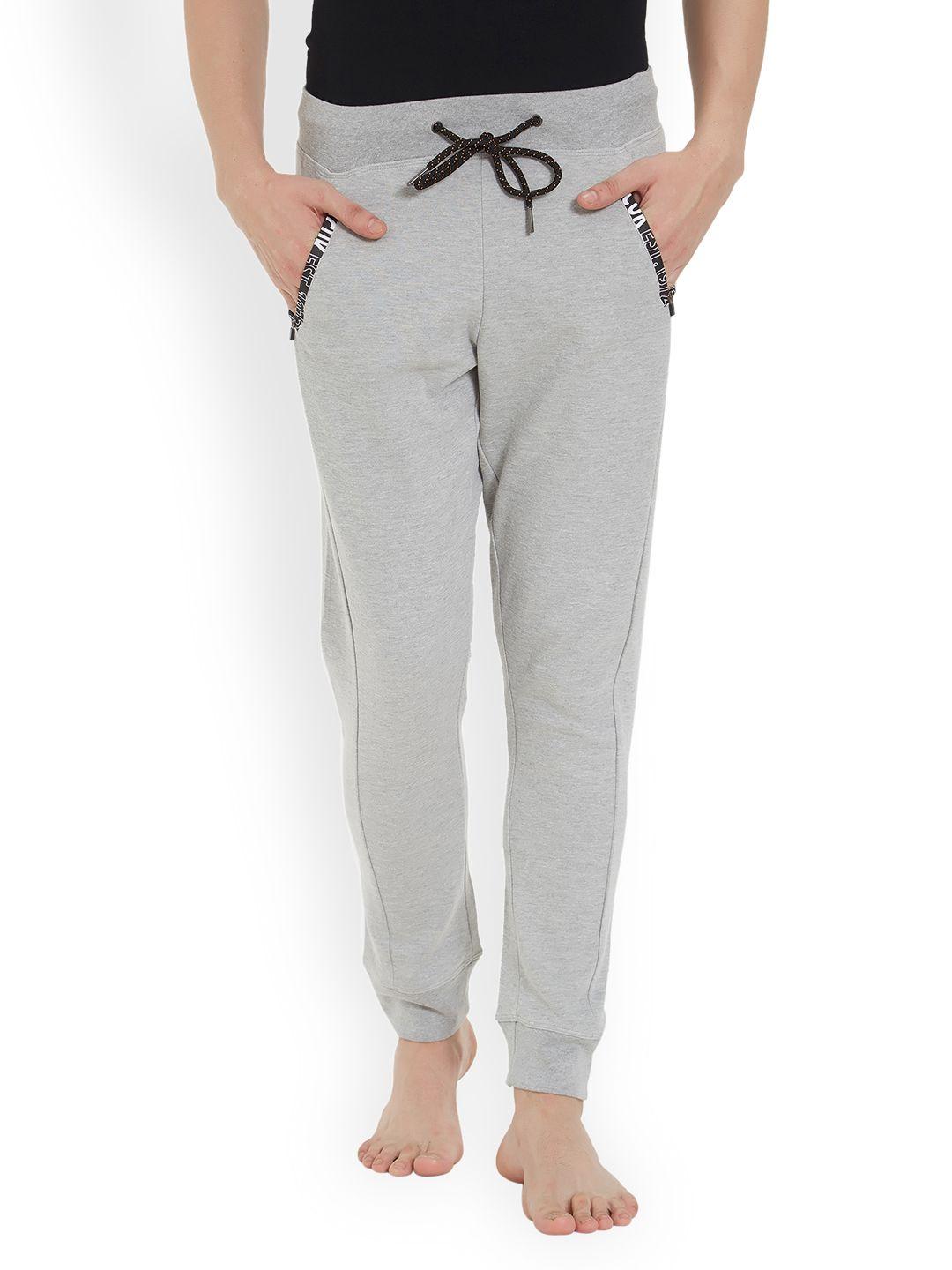 fcuk men grey melange solid lounge pants fkpa04