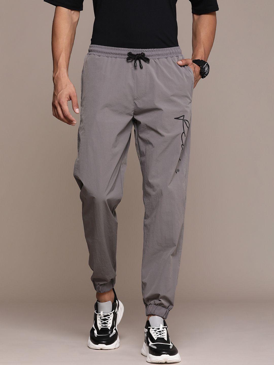 fcuk men mid-rise printed joggers