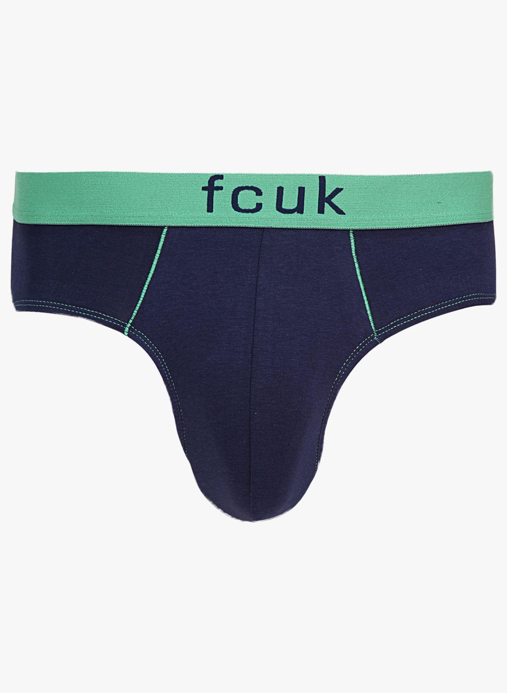 fcuk men navy blue solid briefs