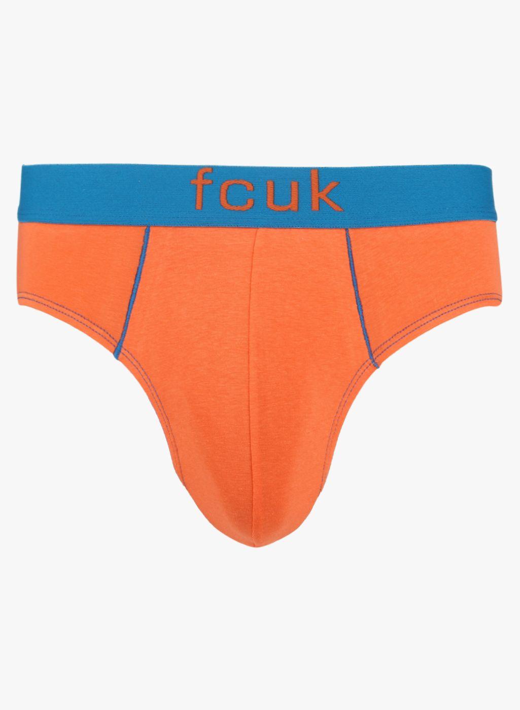 fcuk men orange solid briefs cbr19