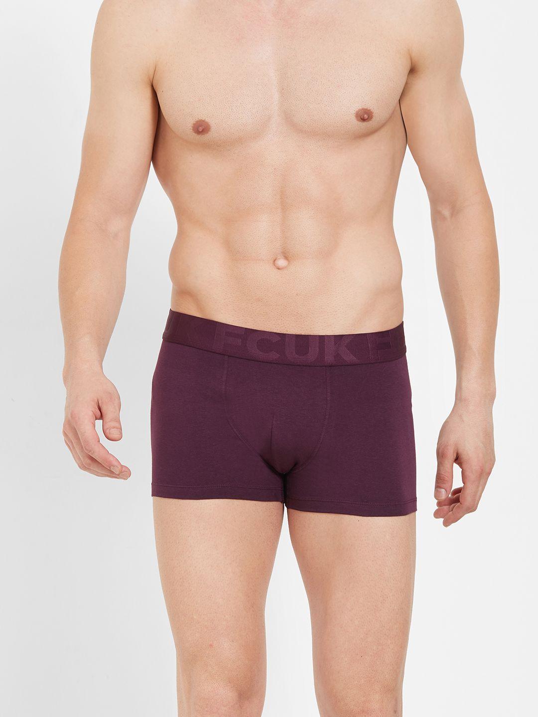 fcuk men purple solid trunk ctr20