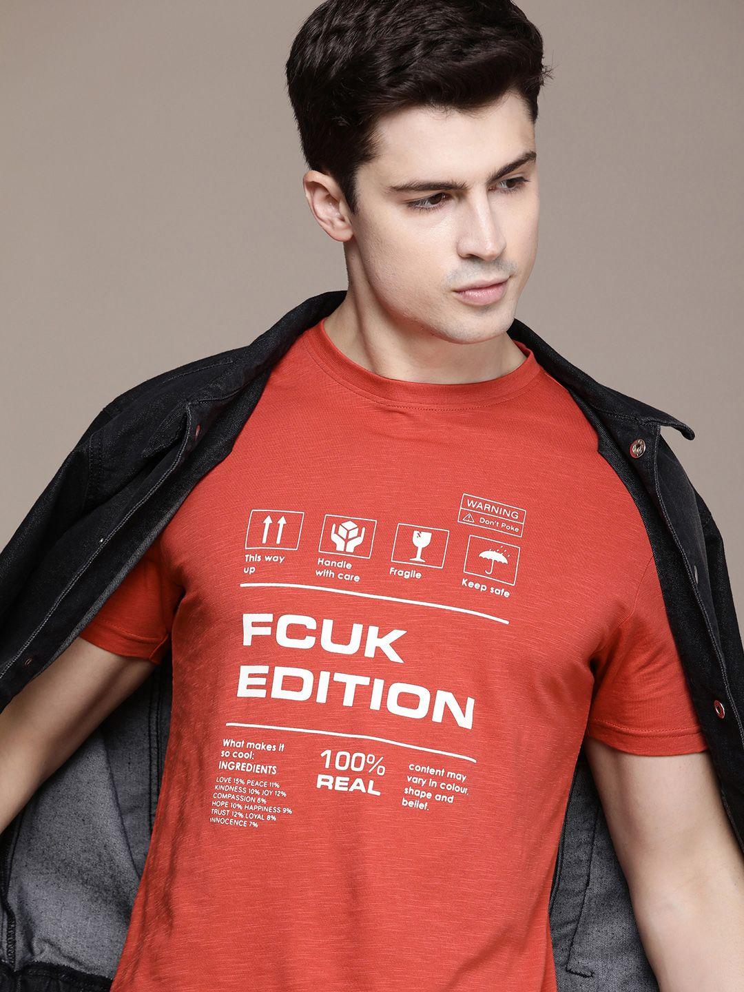 fcuk printed pure cotton t-shirt