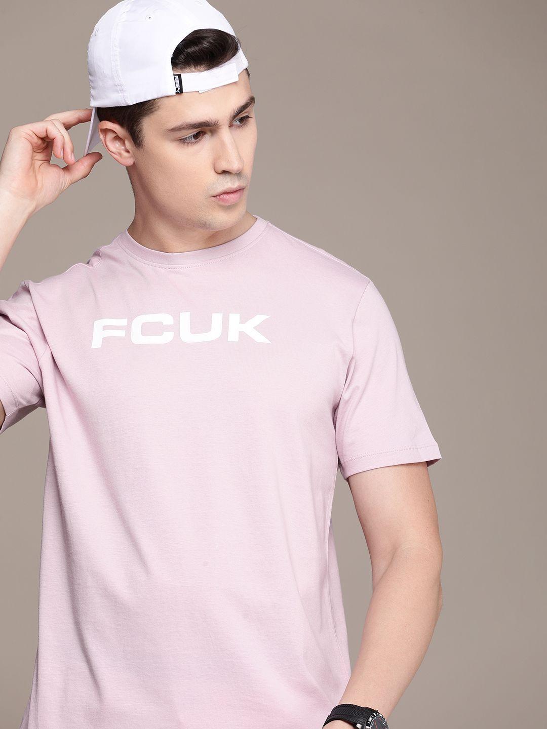 fcuk pure cotton brand logo printed t-shirt