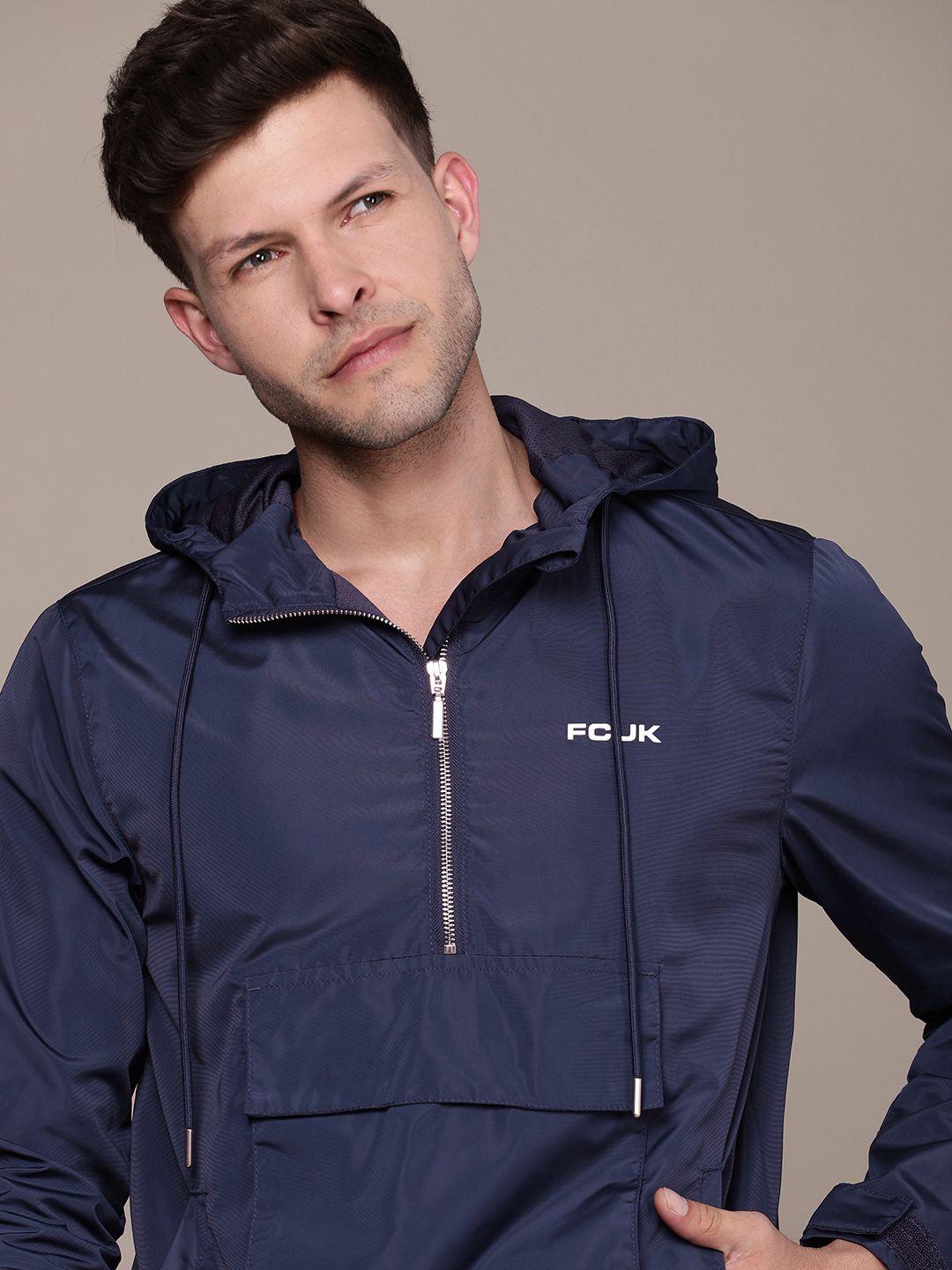 fcuk solid hooded sporty jacket