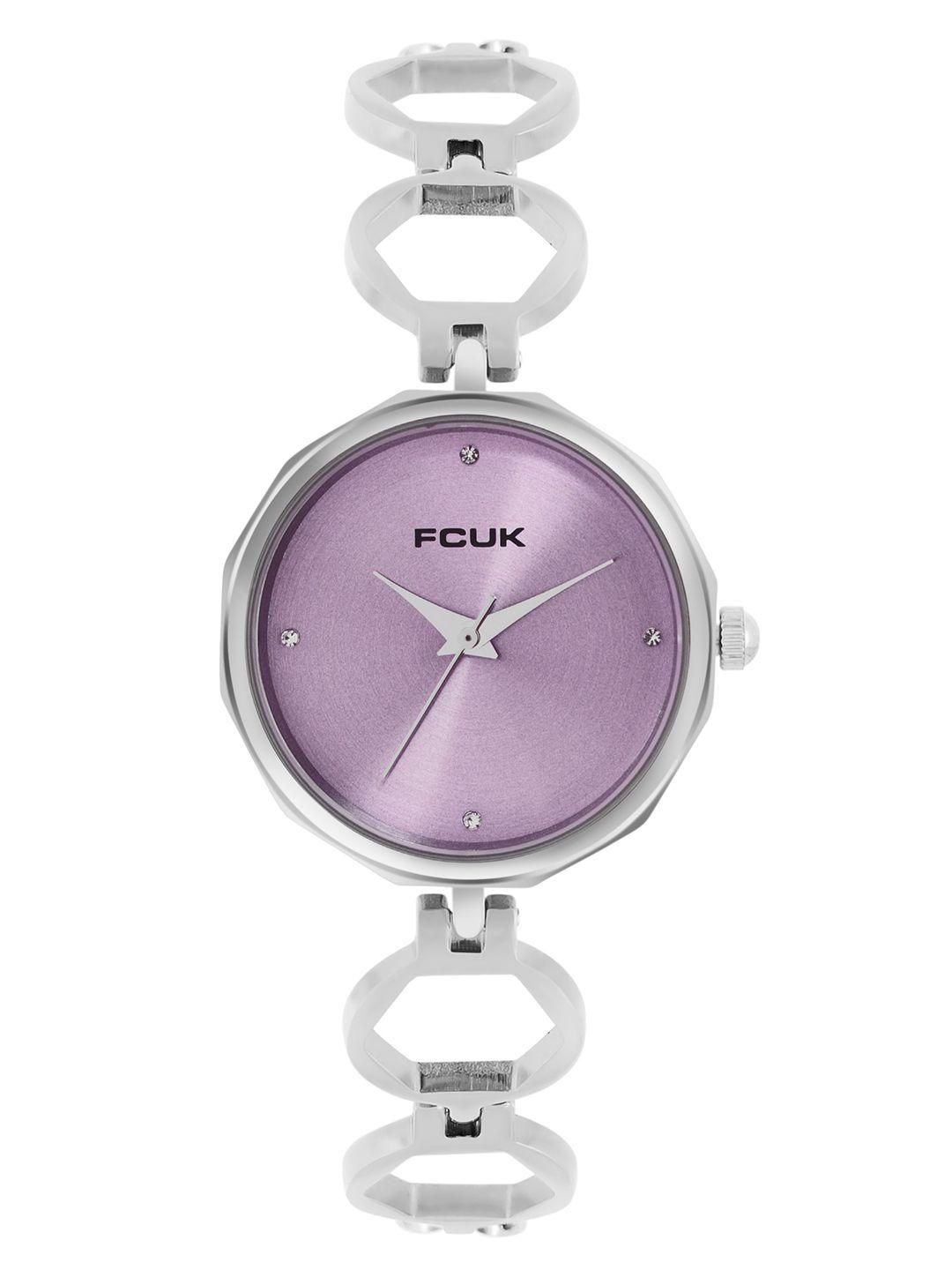 fcuk women embellished dial & stainless steel bracelet style analogue watch fk00027l