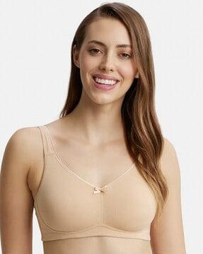 fe41 wirefree non-padded cotton elastane full coverage everyday bra with concealed shaper panel