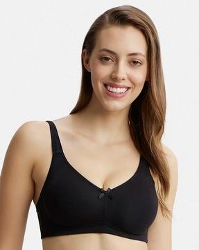 fe41 wirefree non padded cotton elastane full coverage everyday bra with concealed shaper panel