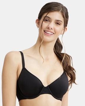 fe43 underwired padded polyester elastane full coverage t-shirt bra with breathable spacer cup