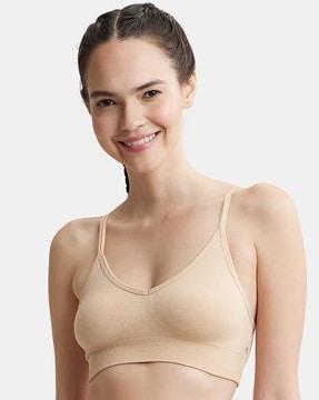 fe74 wirefree seamfree non padded micro touch nylon elastane full coverage beginners bra