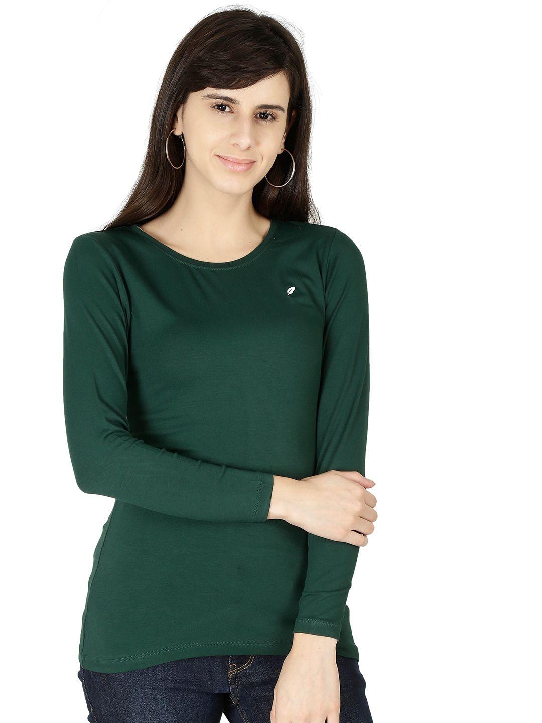 feather soft elite women green stretchex running t-shirt