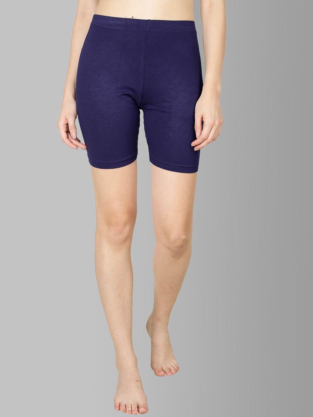 feather soft elite women navy blue skinny fit high-rise cycling sports shorts