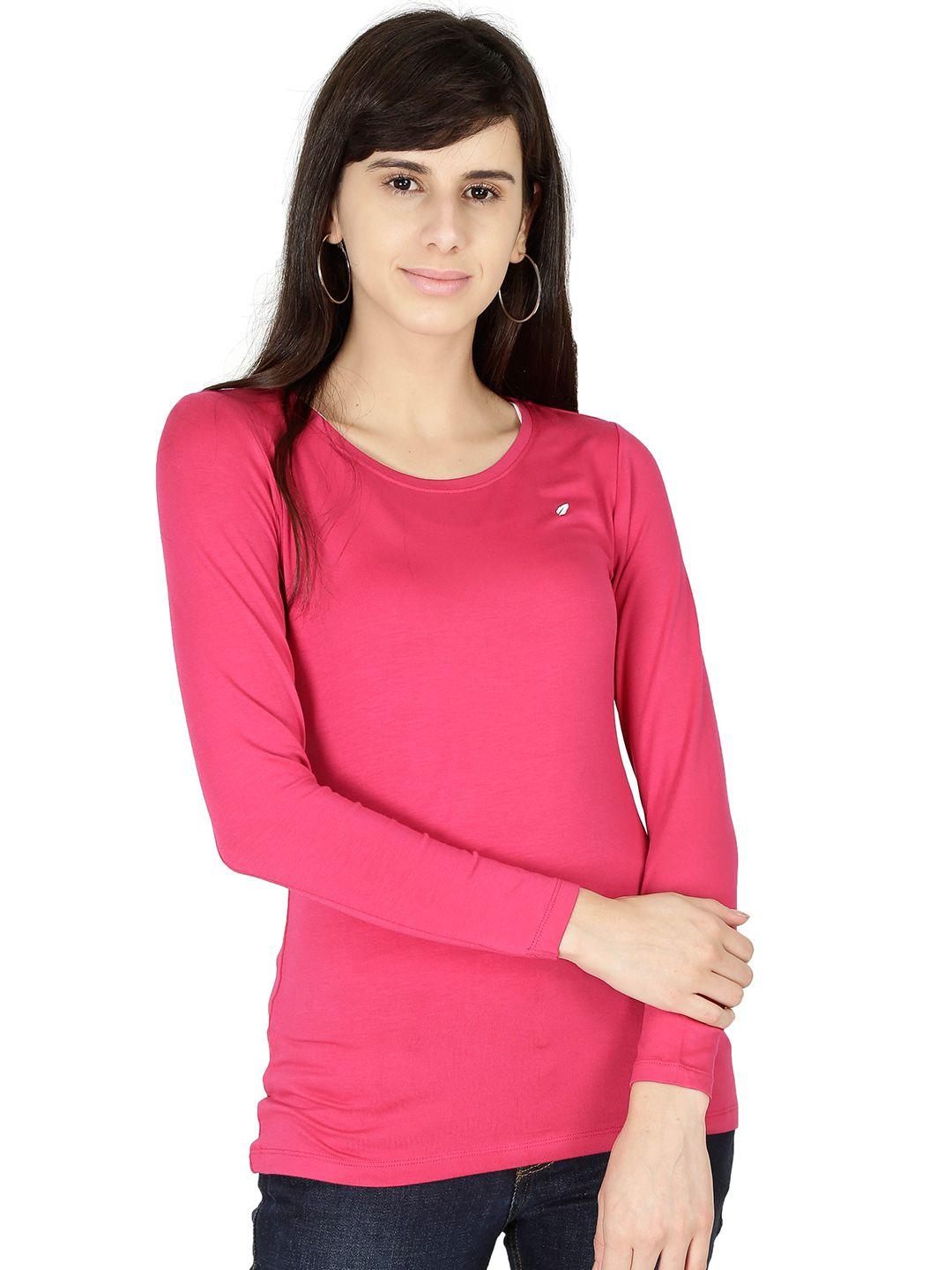 feather soft elite women pink stretchex running t-shirt
