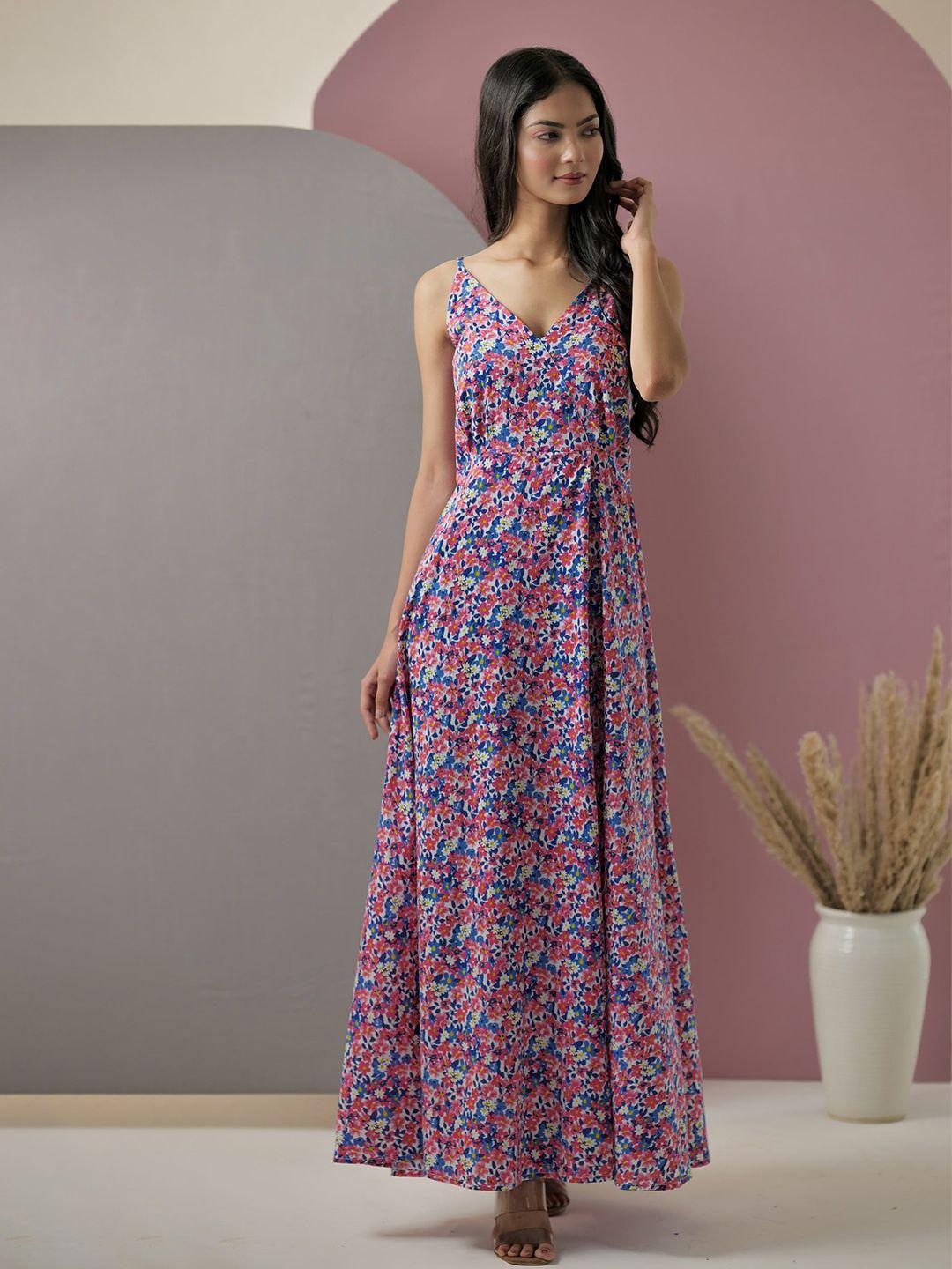 feathers closet floral print maxi dress