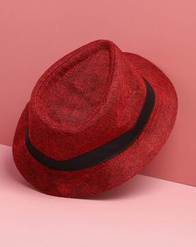 fedora hat with contrast lace