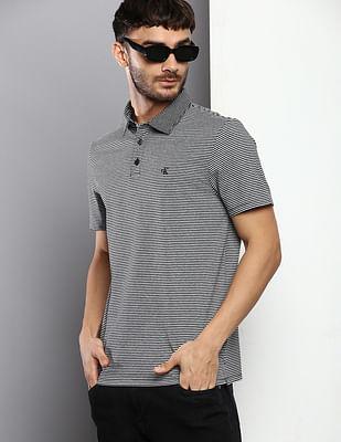 feeder stripe cotton polo shirt