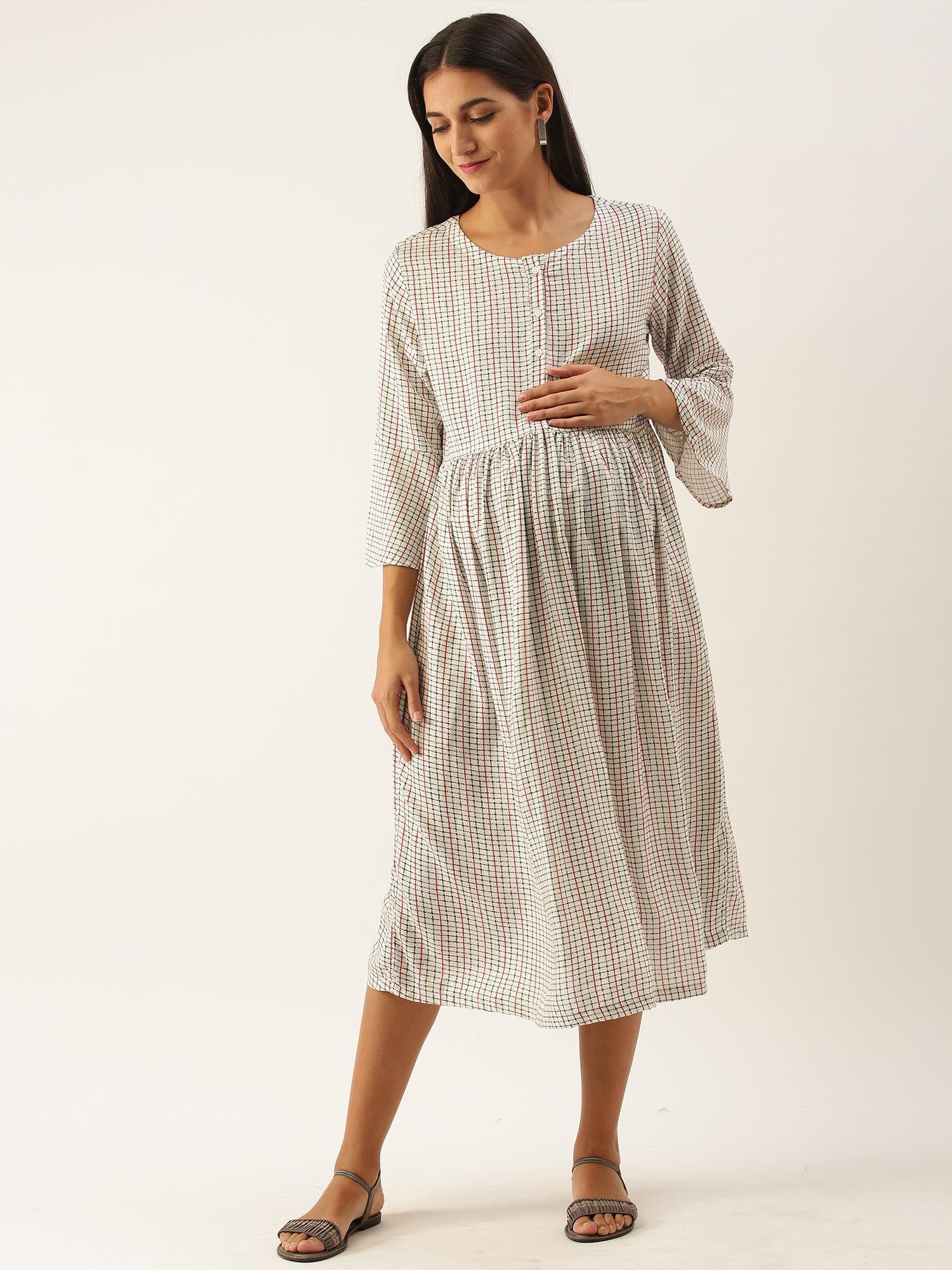 feeding/nursing maternity dress - white