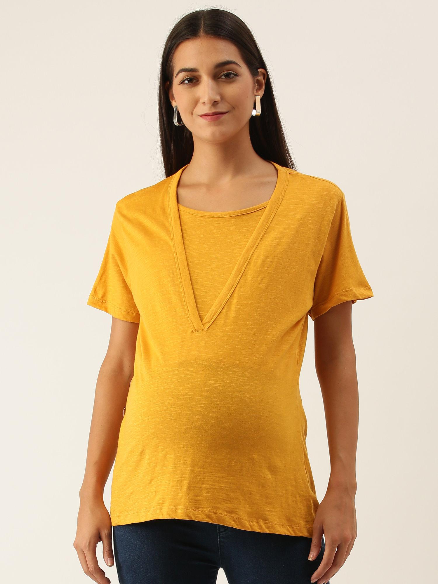 feeding/nursing maternity sleep top - yellow