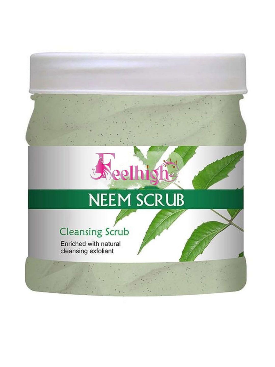 feelhigh neem facial cleansing scrub fades scar and acne spots - 500ml