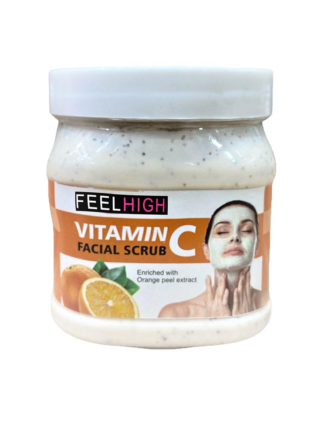 feelhigh orange peel extract vitamin c face & body scrub - 500 ml