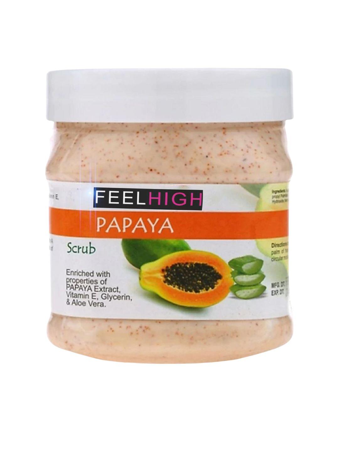 feelhigh papaya face & body scrub with vitamin e - 500 ml