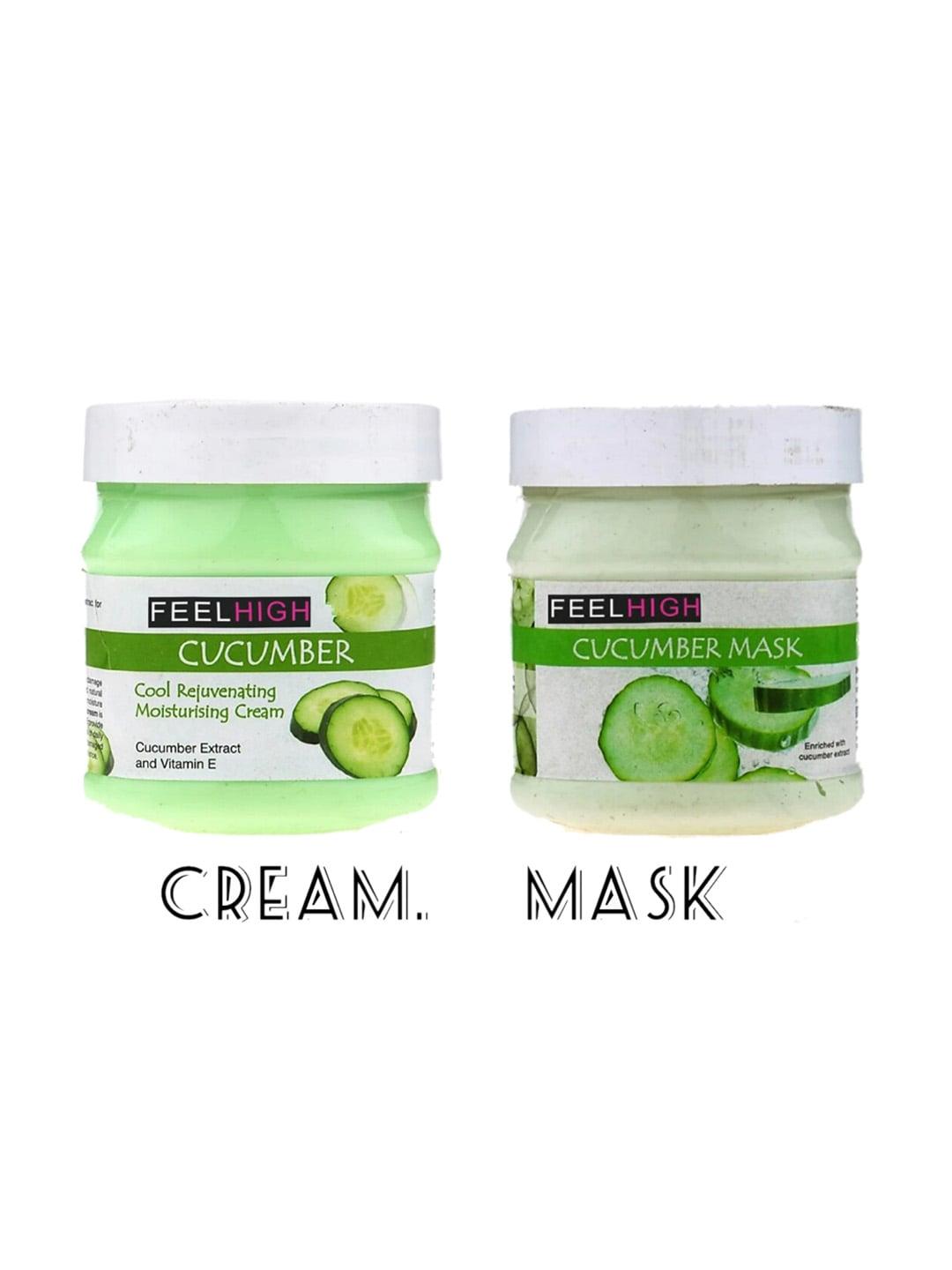 feelhigh set of 2 cucumber cool rejuvenating moisturizing cream  & mask- 500ml each