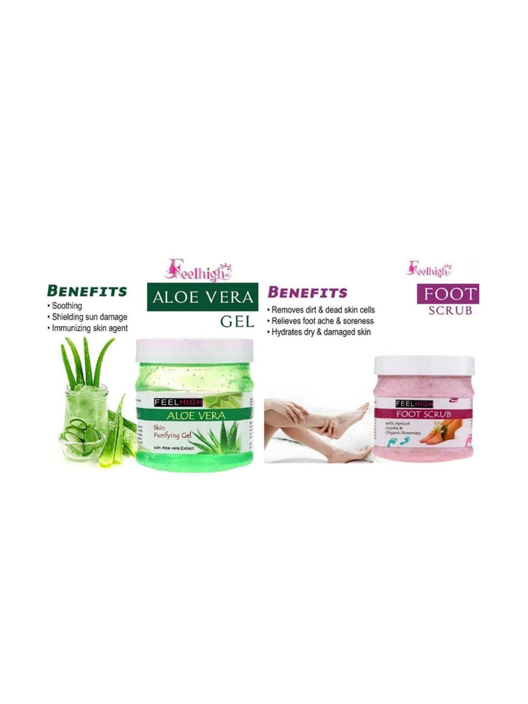 feelhigh aloevera gel & foot scrub -500 gm