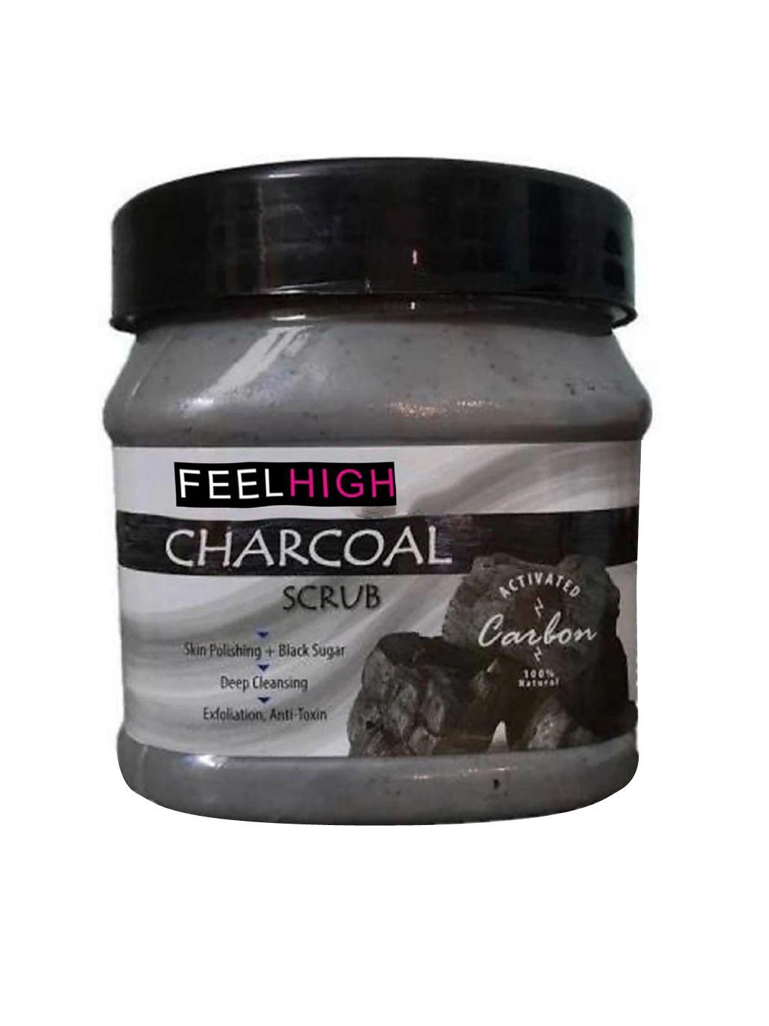 feelhigh charcoal face & body scrub with black sugar - 500 ml
