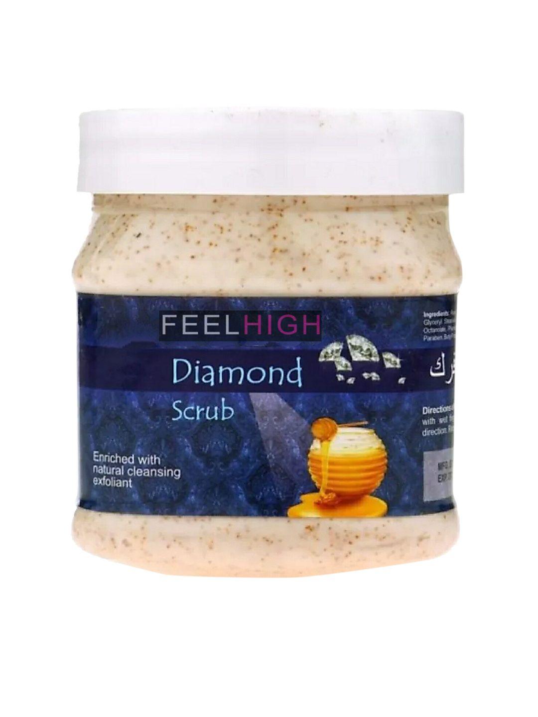 feelhigh diamond face & body scrub with natural cleansing exfoliant extract - 500 ml