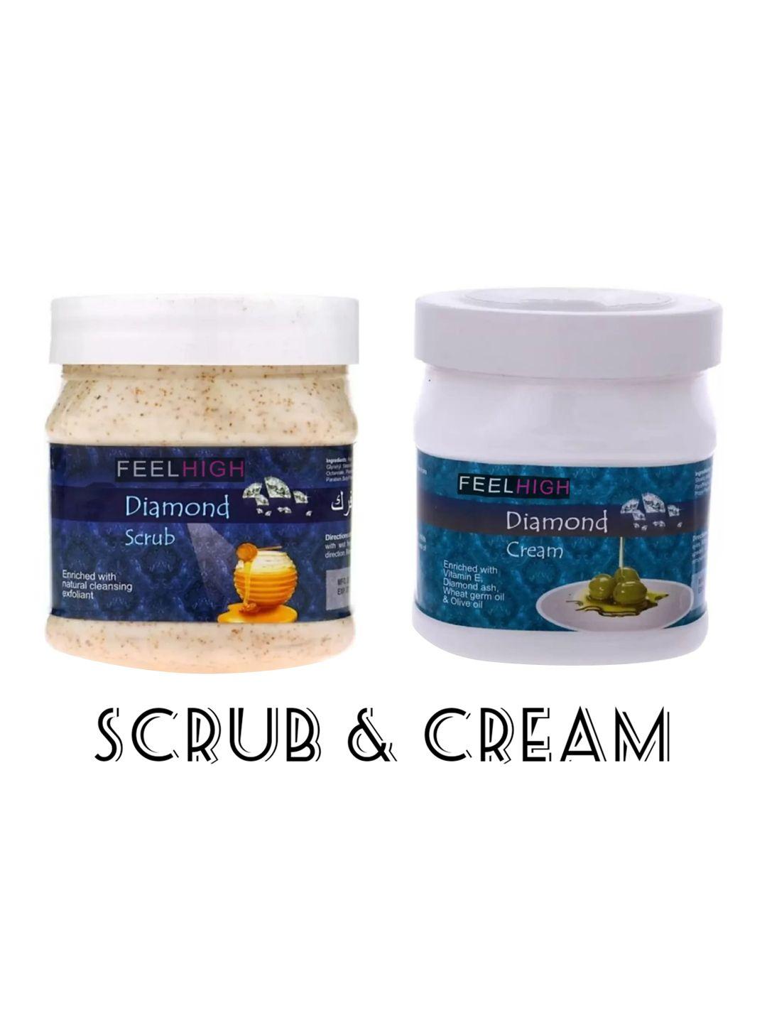 feelhigh set of 2 diamond scrub & cream - 500 ml each