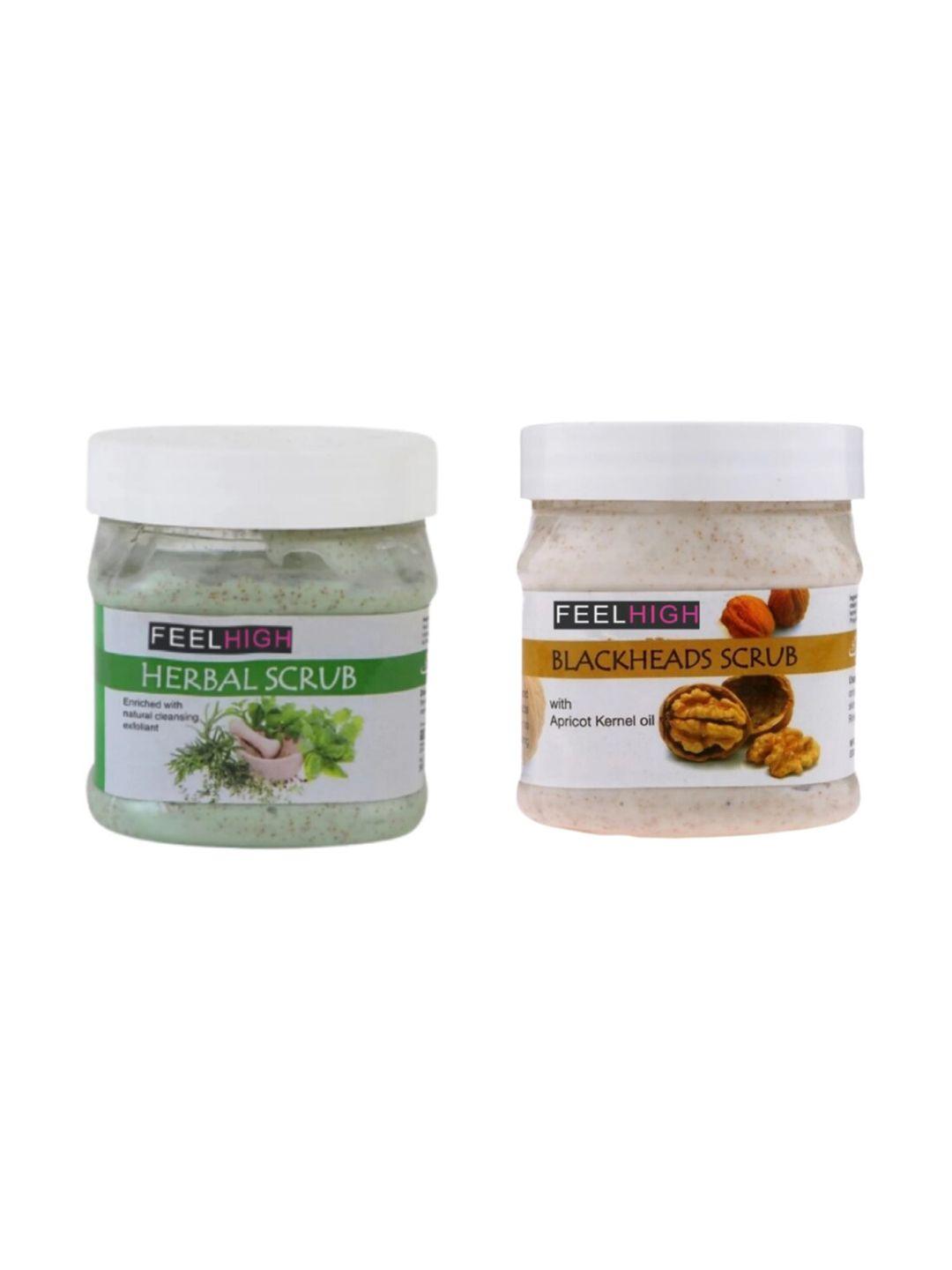 feelhigh set of 2 herbal & blackhead scrub 500ml each