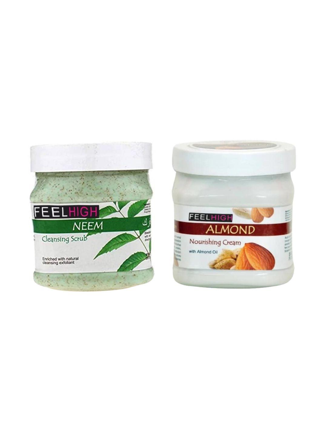 feelhigh set of 2 neem scrub and almond cream