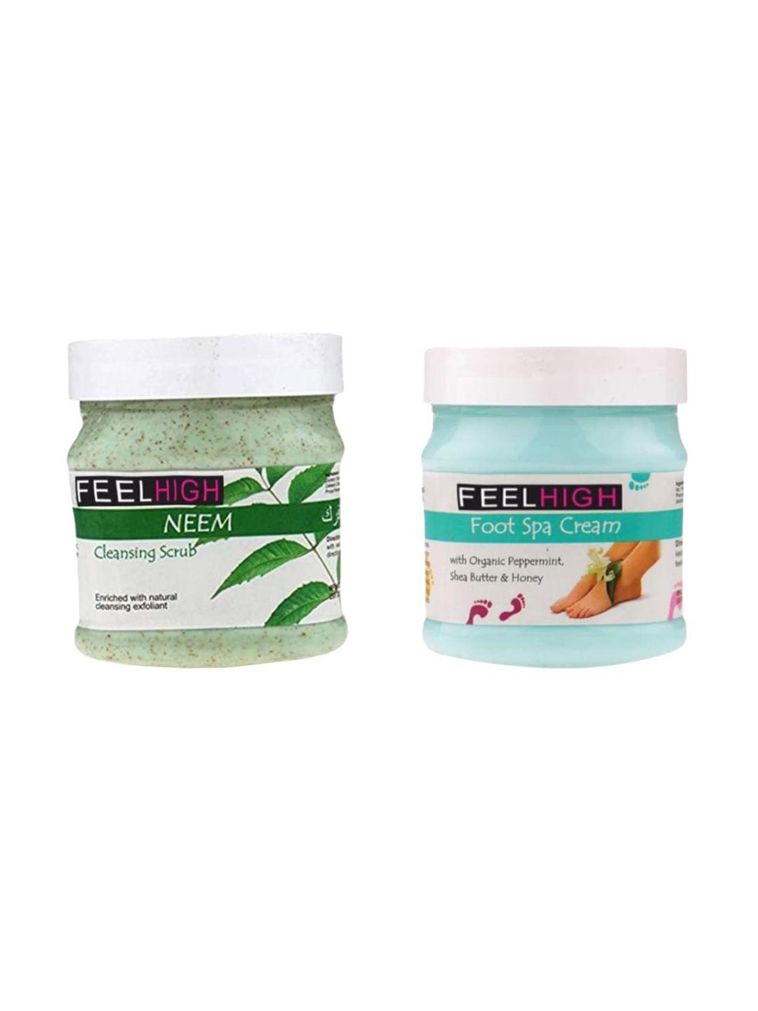 feelhigh set of 2 neem scrub and foot spa cream