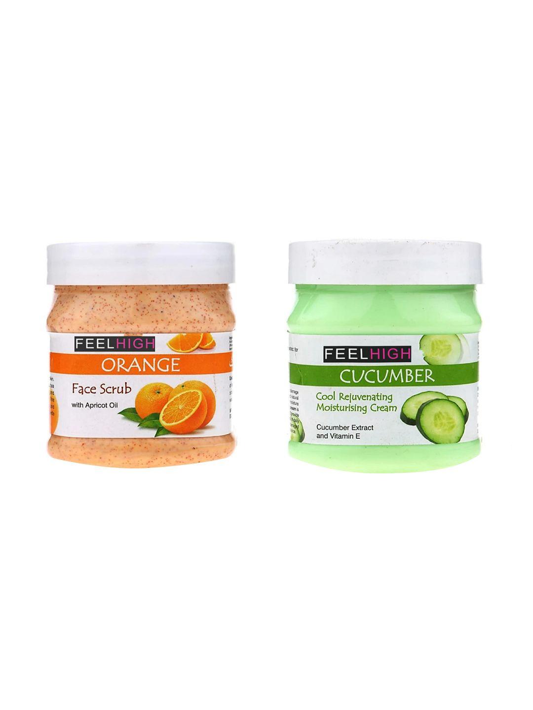 feelhigh set of 2 orange scrub 500gm and cucumber cream 500gm