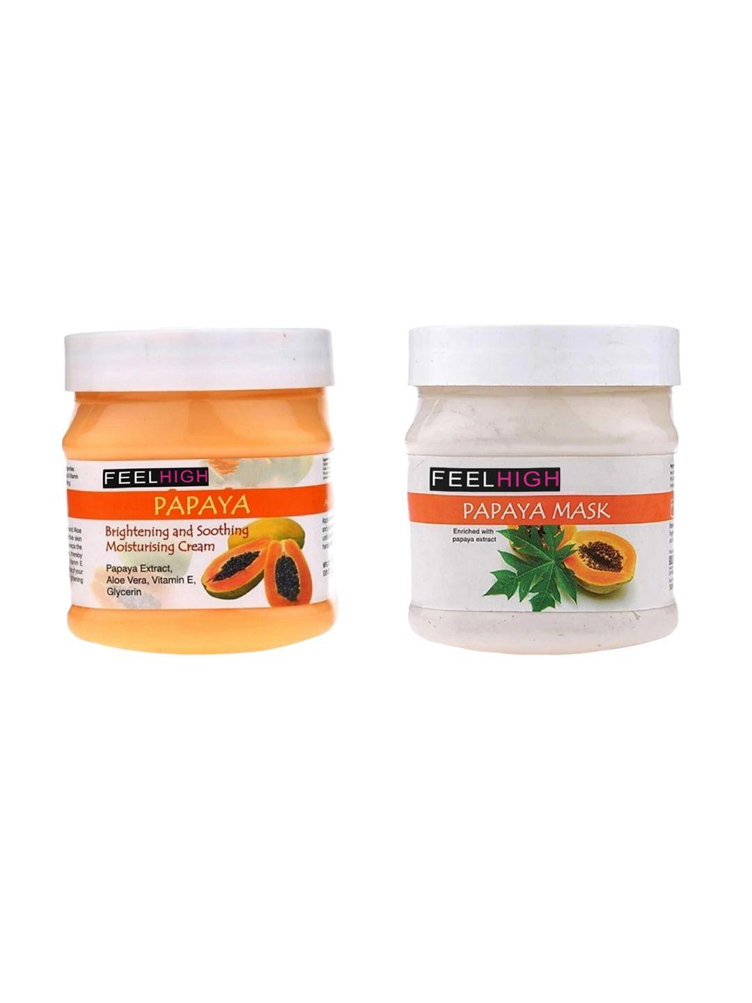 feelhigh set of papaya moisturizer cream & papaya mask - 500 g each