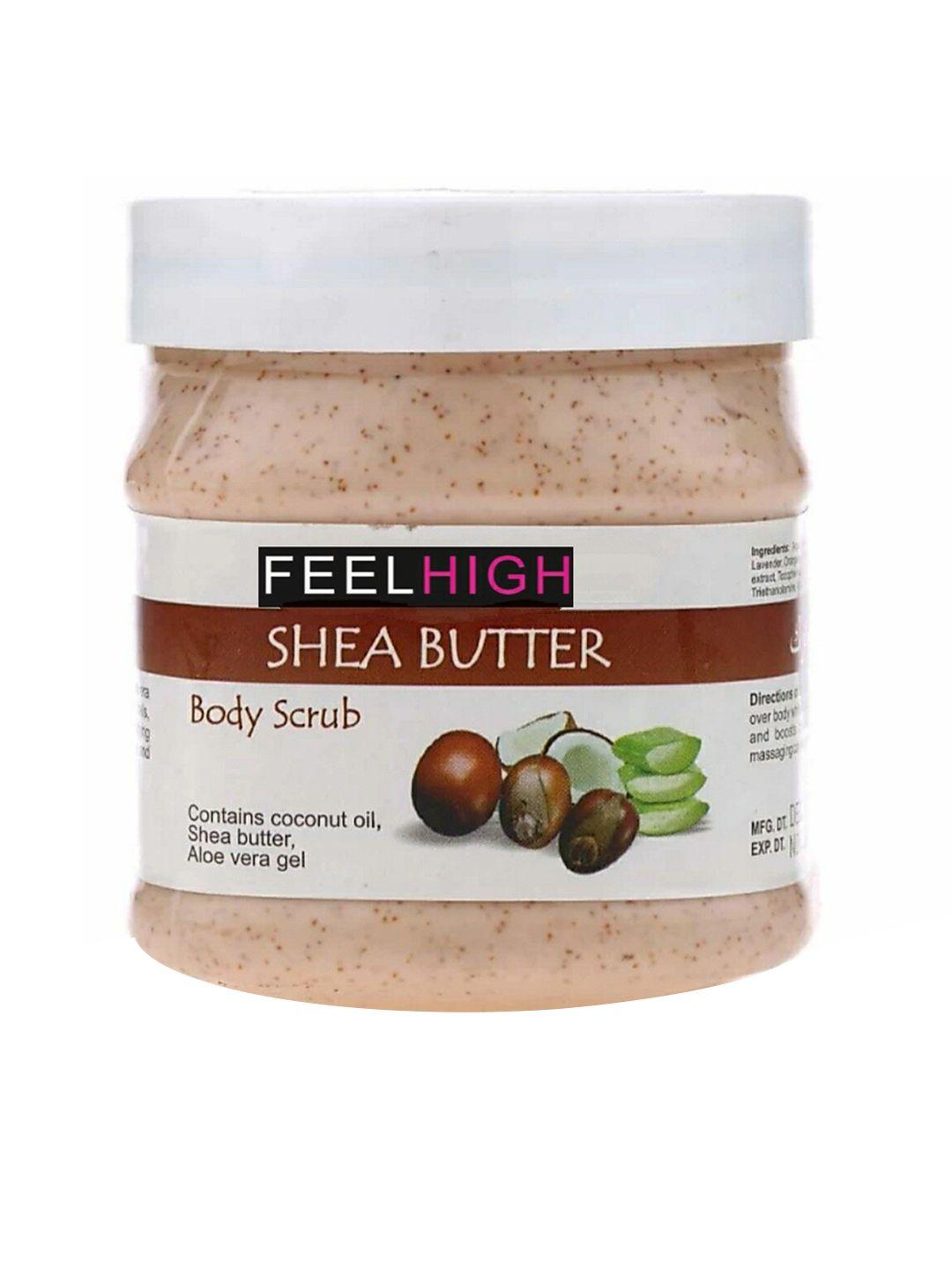 feelhigh shea butter face & body scrub with coconut oil - 500 ml