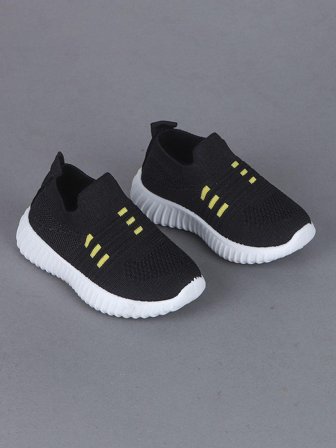 feetwell shoes unisex kids black woven design slip-on sneakers