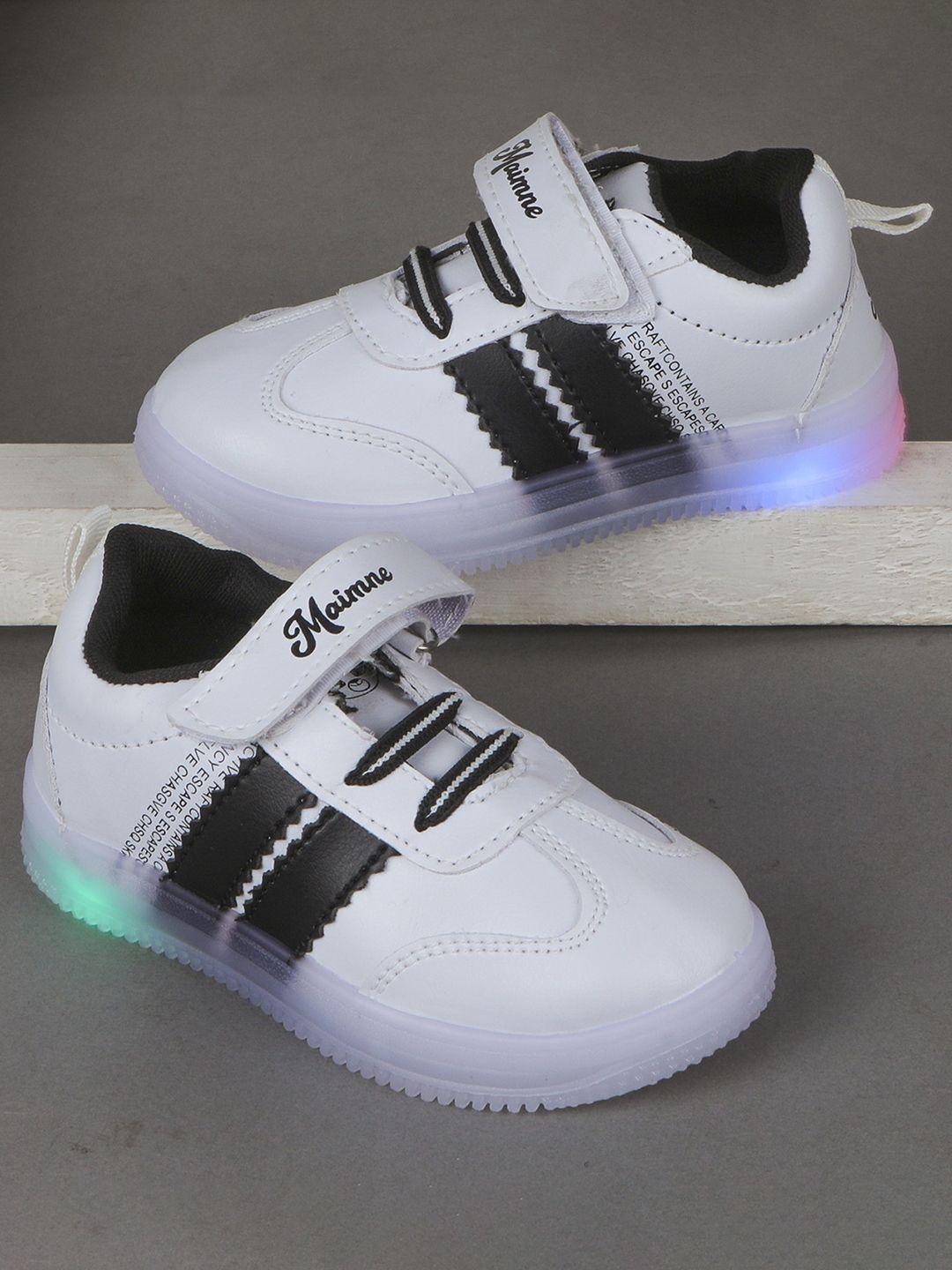 feetwell shoes unisex kids white colourblocked led sneakers