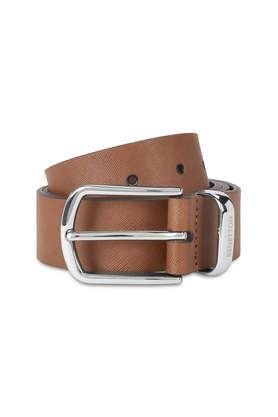felice leather men's casual single side belt - tan